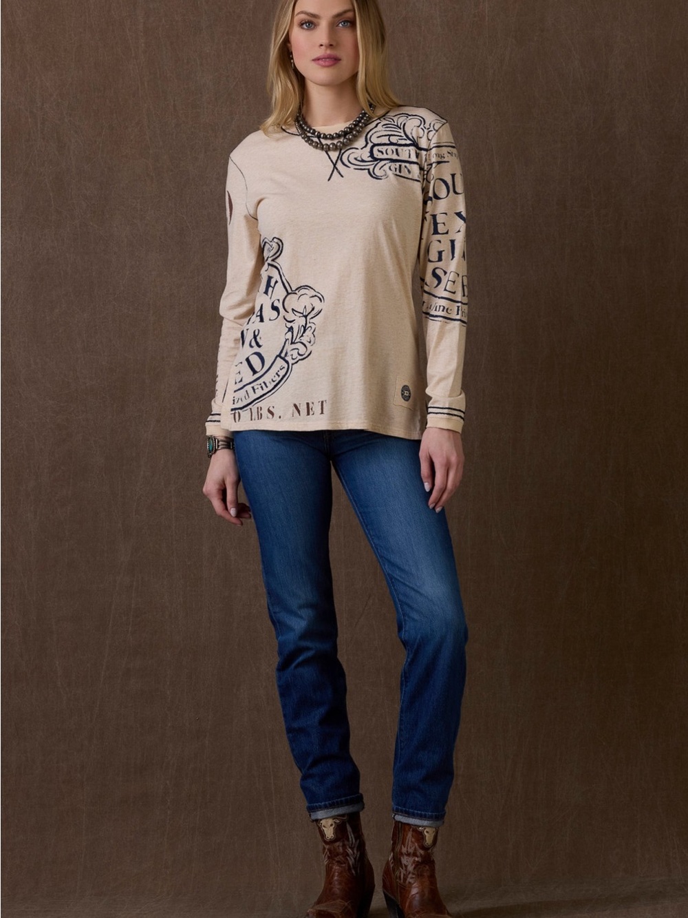 Double D Ranch Cream High Cotton Tee - Picture 2 of 4